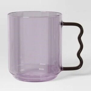 Room Essentials Transparent Mug with Pink w Berry set of 10